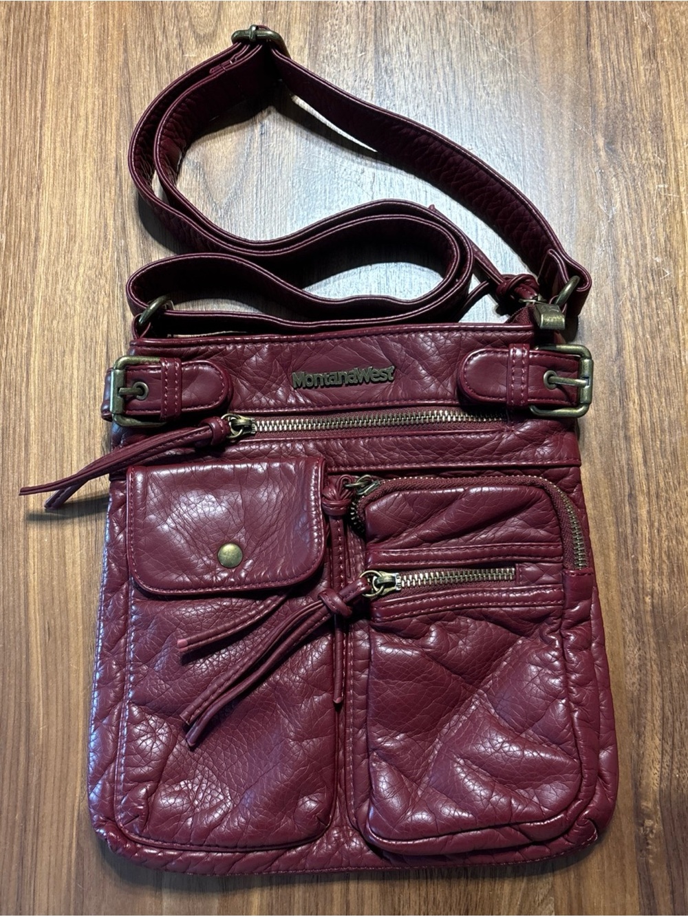 Montana West Burgundy Crossbody Bag